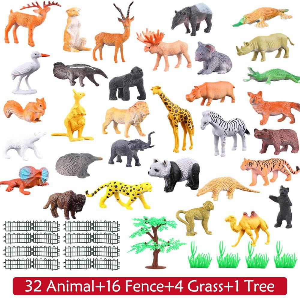 54 Pcs Mini Jungle Animal Toys - Model Kit Dinosaur 评论和价格
