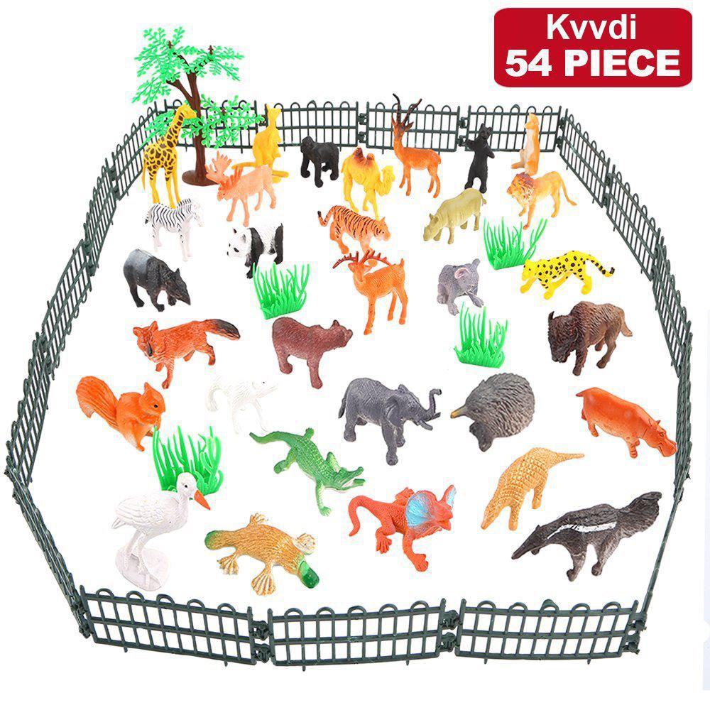54 Pcs Mini Jungle Animal Toys - Model Kit Dinosaur 评论和价格