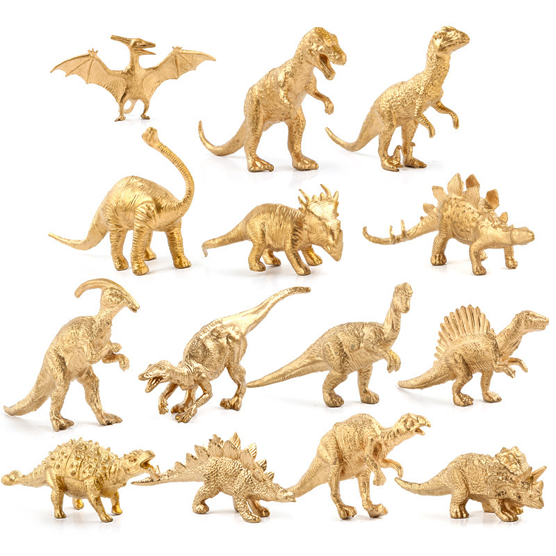 14-Piece Golden Dinosaur Model - Model Kit Dinosaur 评论和价格